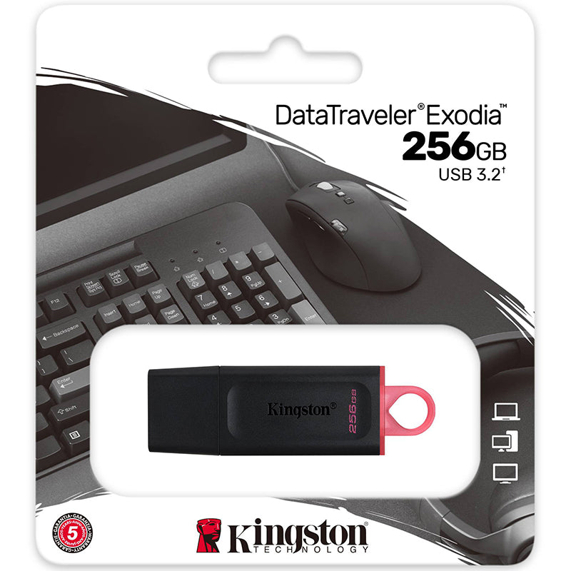 Kingston DataTraveler Exodia 256GB USB 3.2 Flash Drive - Zwart