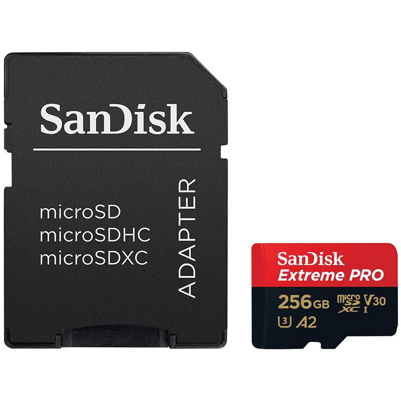 SanDisk Extreme PRO 256GB UHS-I microSDXC Kaart met Adapter - 200MB/s Leessnelheid
