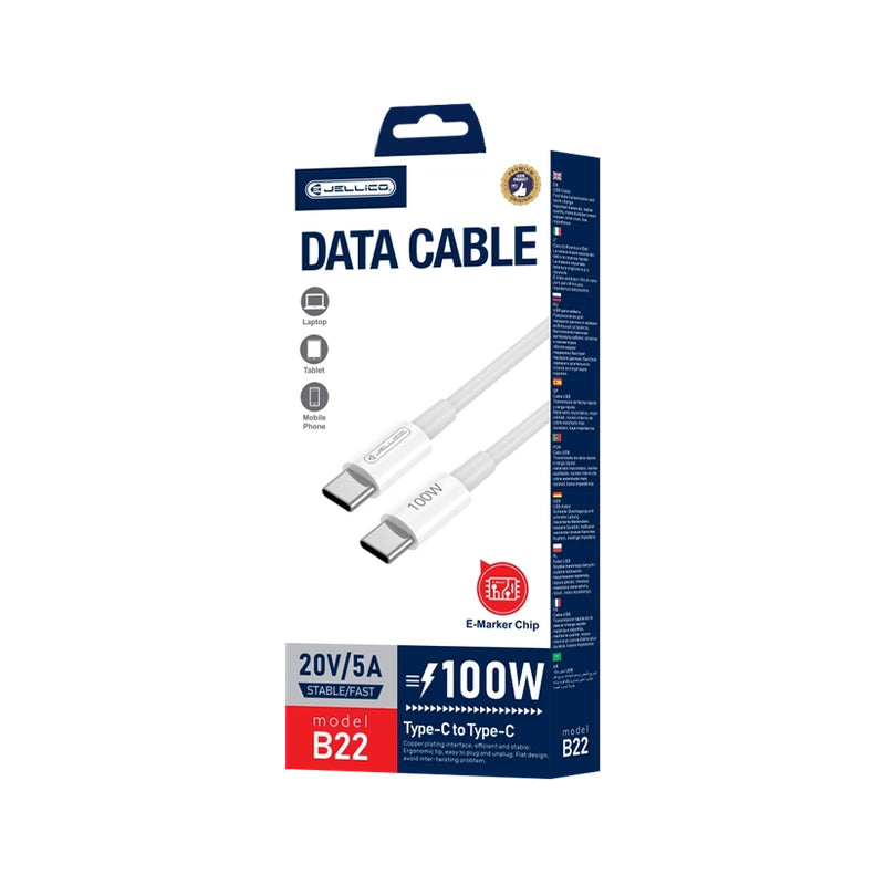 100W PD Type C to Type C cabel, supporting to Laptop, tabel mobile phone -Jellico B22