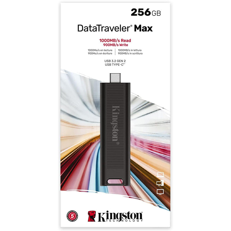 Kingston DataTraveler Max 256 GB USB-C Flash Drive met USB 3.2 Gen - Zwart