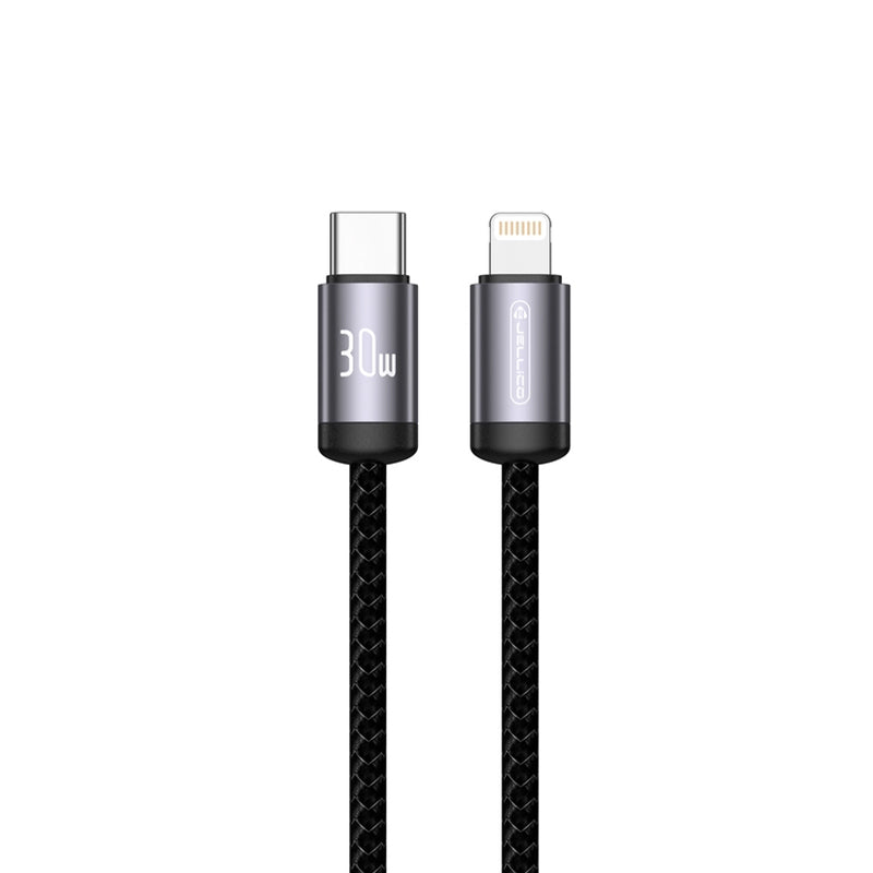 30W PD firm braided oplaad kabel USB C to lighting - Jellico B27