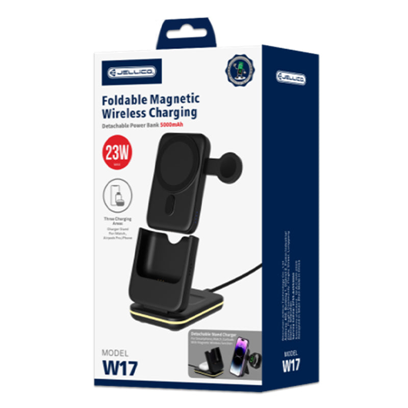 5-in-1 (fast wireless charger 3 modes, power bank 5.000mAh, phone holder) - Jellico W17