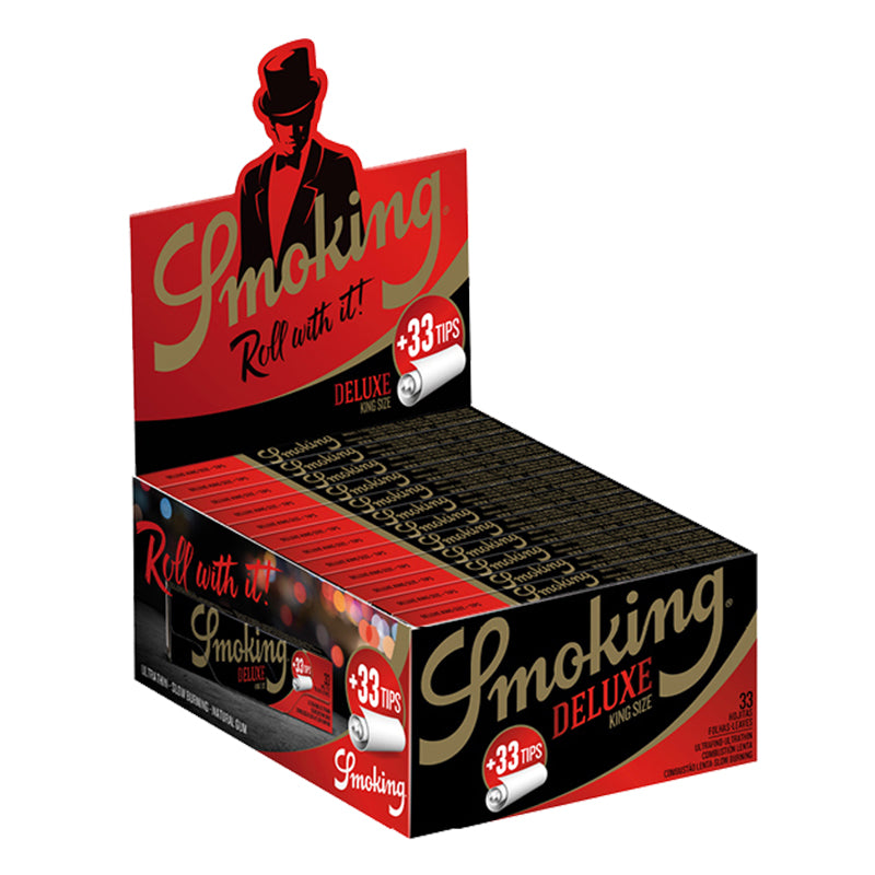 Smoking King Size Deluxe Rolling Papers + 33 Tips - Premium Kwaliteit voor Perfect Rollen