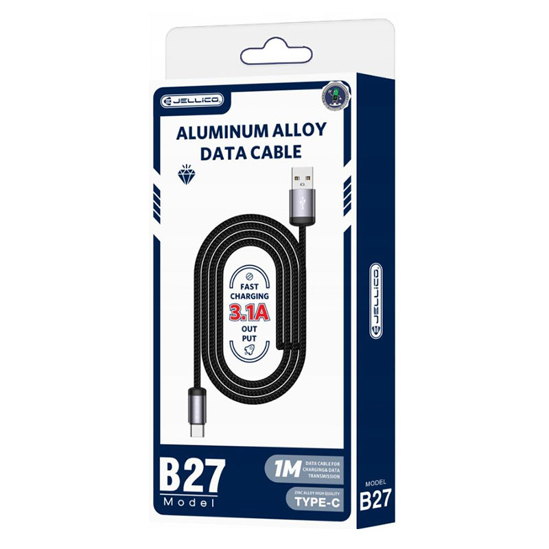 60W PD firm braided oplaad kabel USB A to type C-Jellico B27