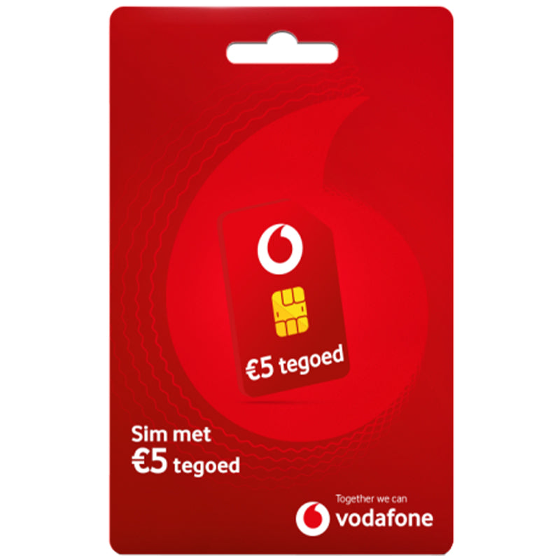 Sim Kaarten - Vodafone Prepaid SIM Kaart met €5 Beltegoed