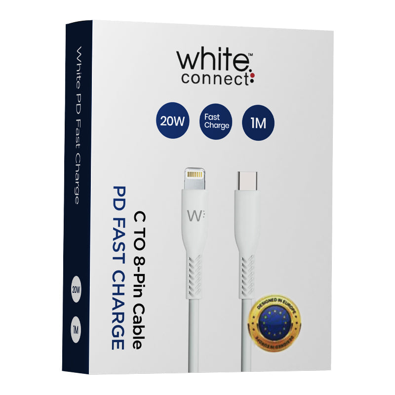 White Connect 20W PD Kabel Type-C naar lighting 1M