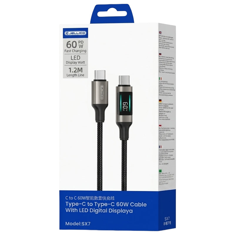 Jellico USB-C naar USB-C PD Kabel 60W – Wit, Model SX7