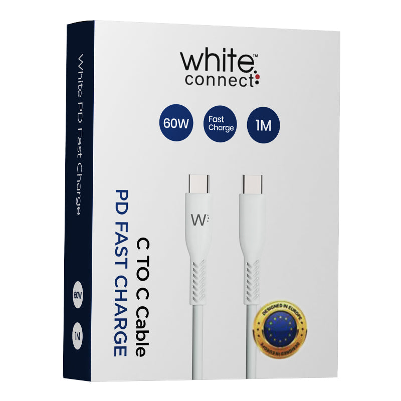 White Connect 60W PD-kabel Type-C naar Type-C 3A