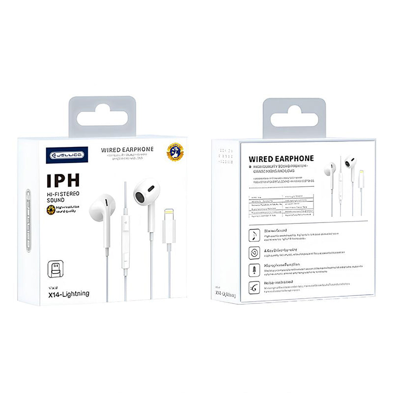 Jellico Bedrade Lightning Oordopjes – Wit X14