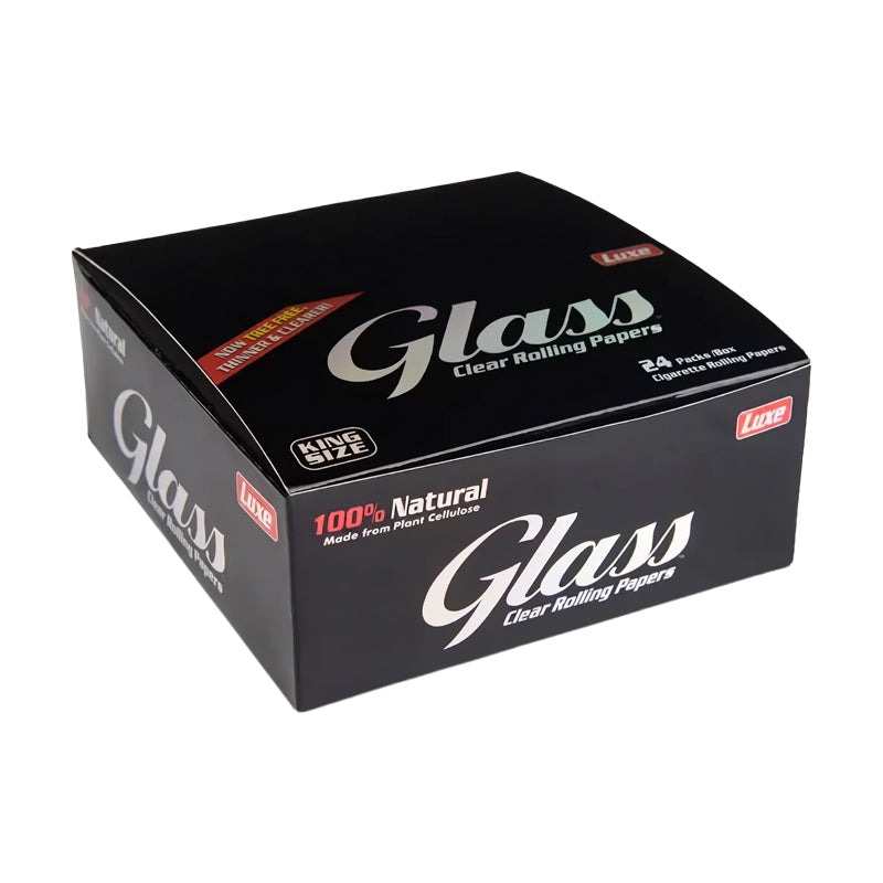 Glass Clear King Size Box – 24 Packs Premium Transparante Rookvloeipapiertjes (King Size Slim)