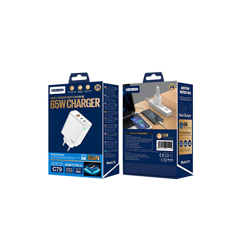 GaN PD+PD+QC 65W 3 fast ports adaptor C79 - Jellico