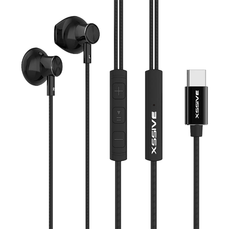 Xssive USB-C Stereo Hoofdtelefoon – Zwart (XSS-EP18)