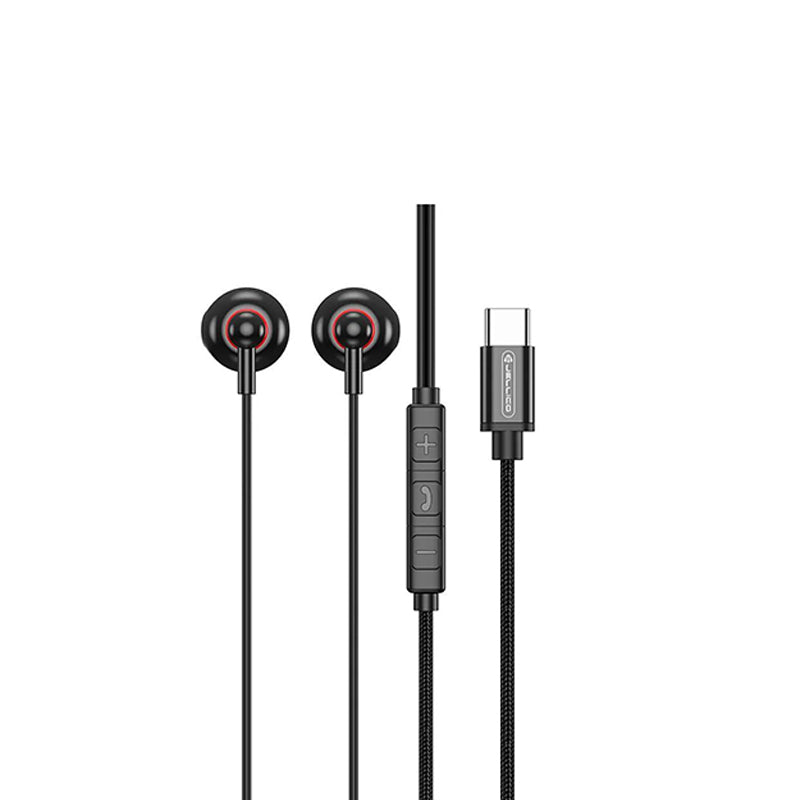 Jellico Bedrade USB-C Oordopjes – Zwart CT-36