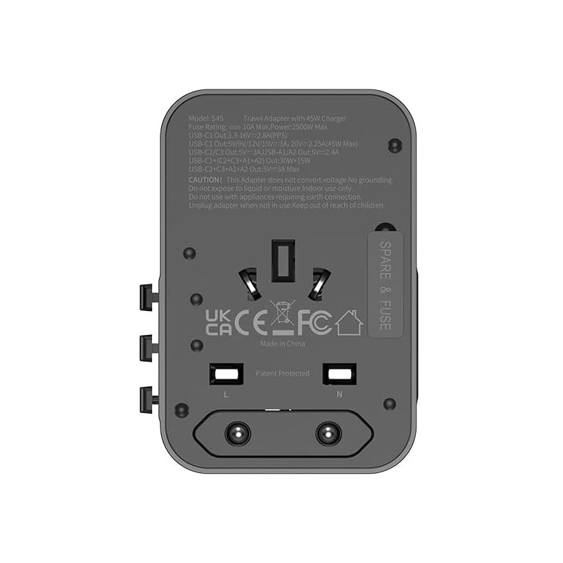 World Travel Adapter. (All in 1, AU, EU, UK, US Plug) - Jellico S45