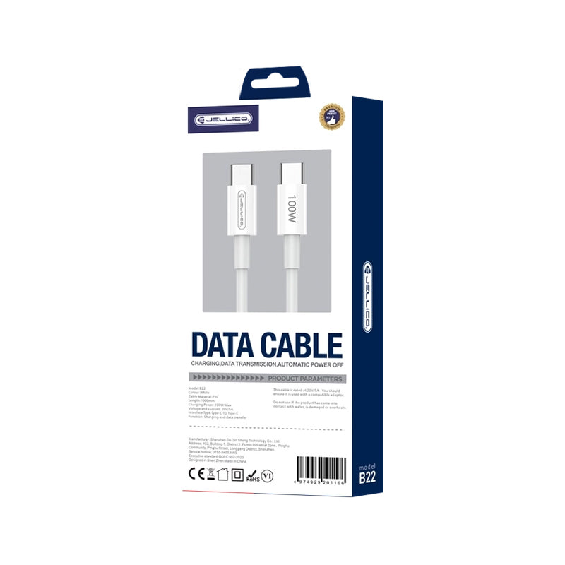 100W PD Type C to Type C cabel, supporting to Laptop, tabel mobile phone -Jellico B22