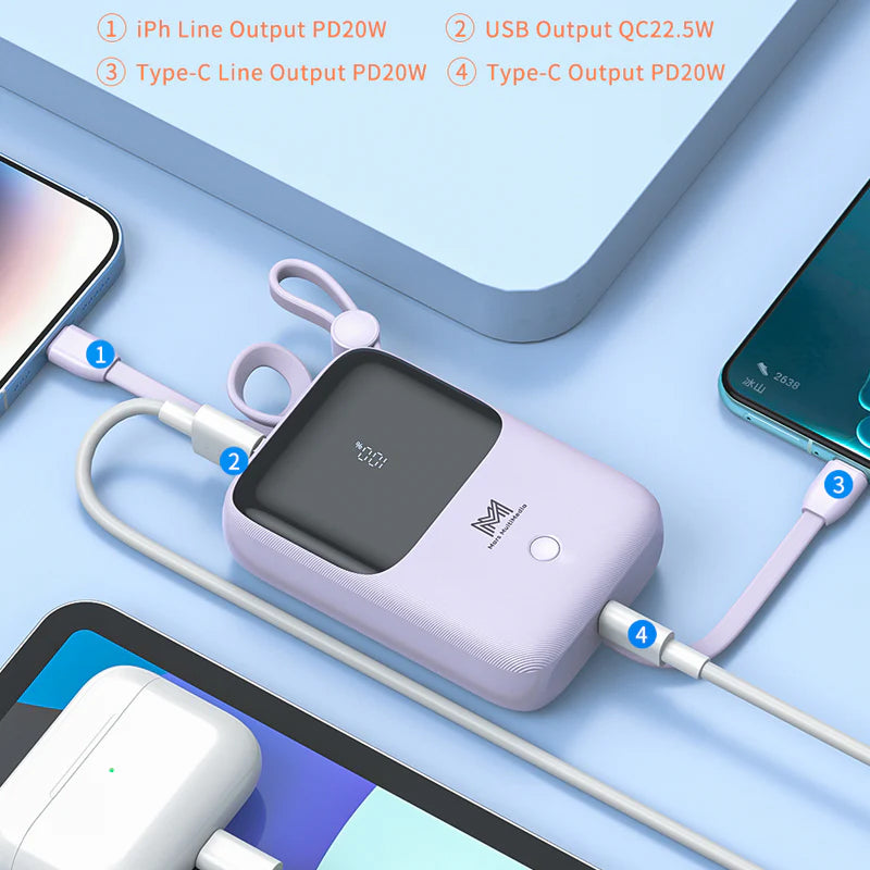 10,000 mAh PD + QC 22.5W, Fully Compatible -Jellico ZP1