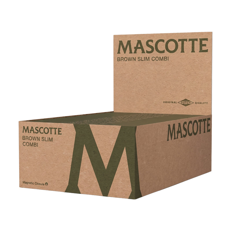 Mascotte Brown Slim Combi – Premium Rolling Papers & Filter Tips Set voor Zelfdraaien