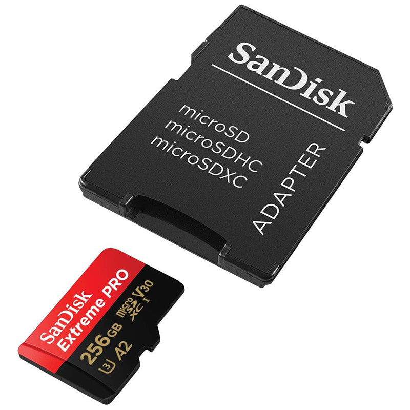 SanDisk Extreme PRO 256GB UHS-I microSDXC Kaart met Adapter - 200MB/s Leessnelheid
