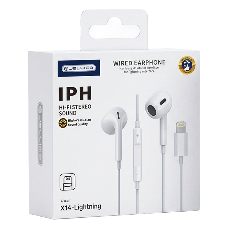 Jellico Bedrade Lightning Oordopjes – Wit X14