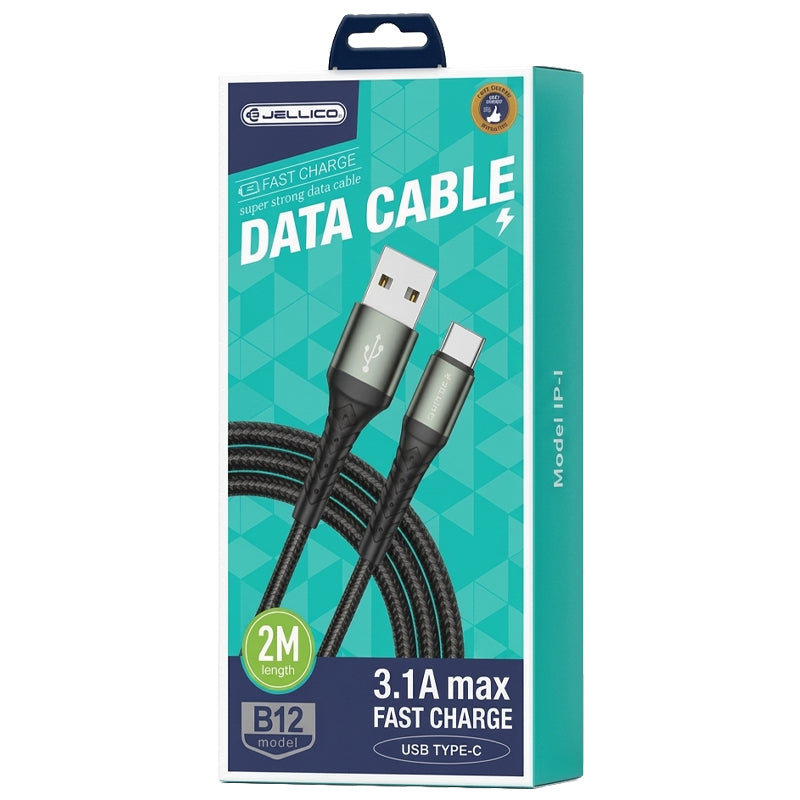 Jellico PD USB-A naar USB-C Kabel 2m – Snellaadkabel Type-C B12