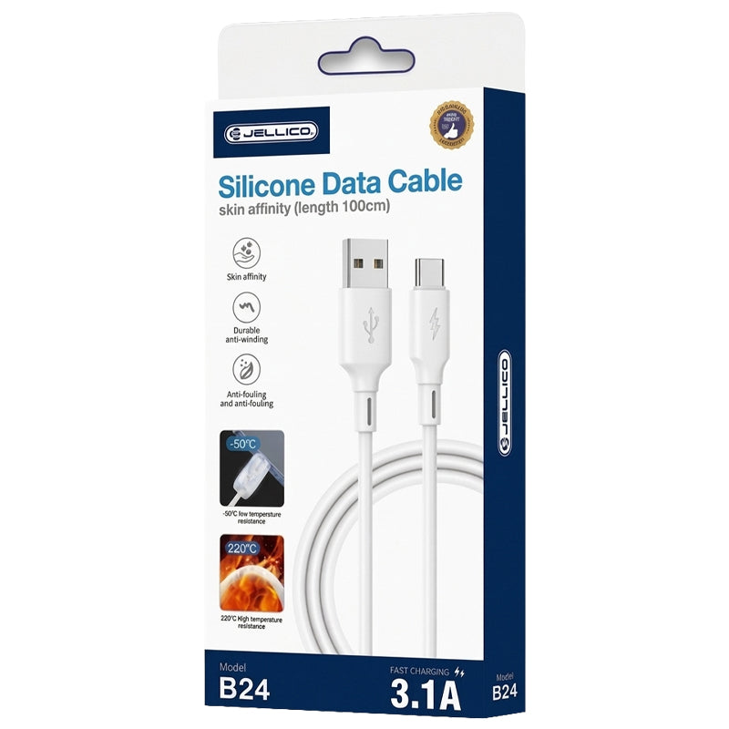 Jellico Siliconen USB-A naar Lightning Kabel 1m – 60W Snellaadkabel B24
