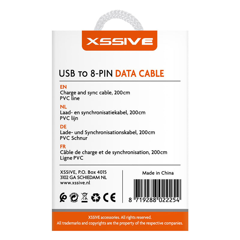 Xssive USB naar iPhone Lightning Kabel – 2 Meter (XSS-PVC200L)