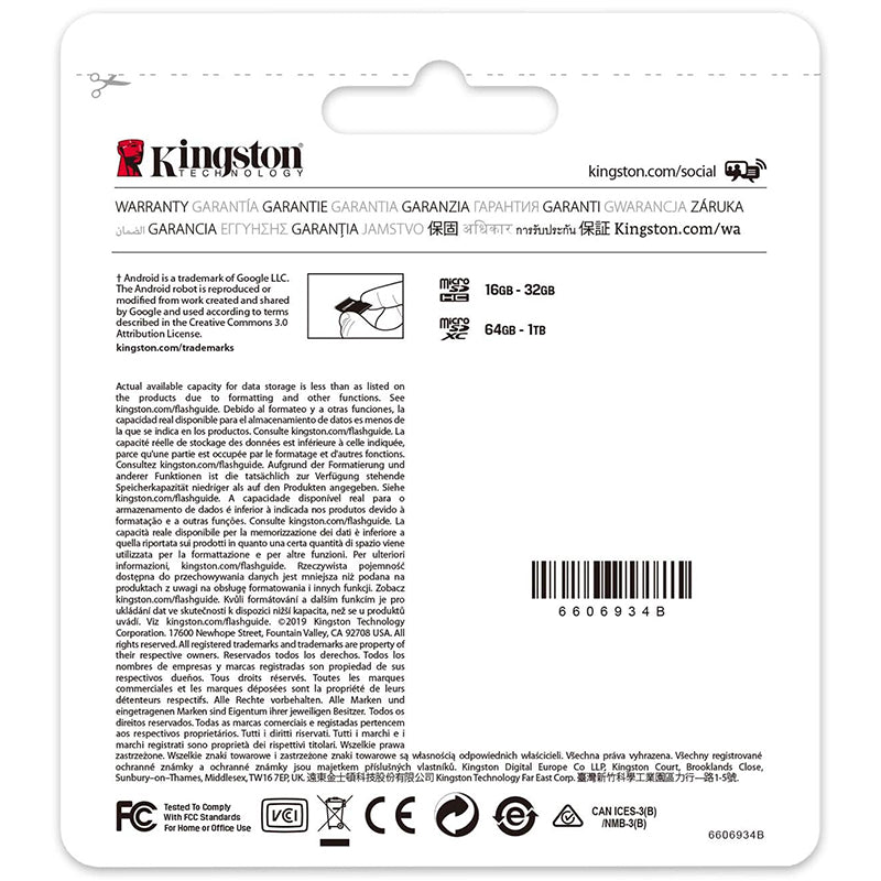 Kingston Canvas Select 256GB MicroSD UHS-I Klasse 10 Geheugenkaart - Hoge Snelheid Opslagoplossing
