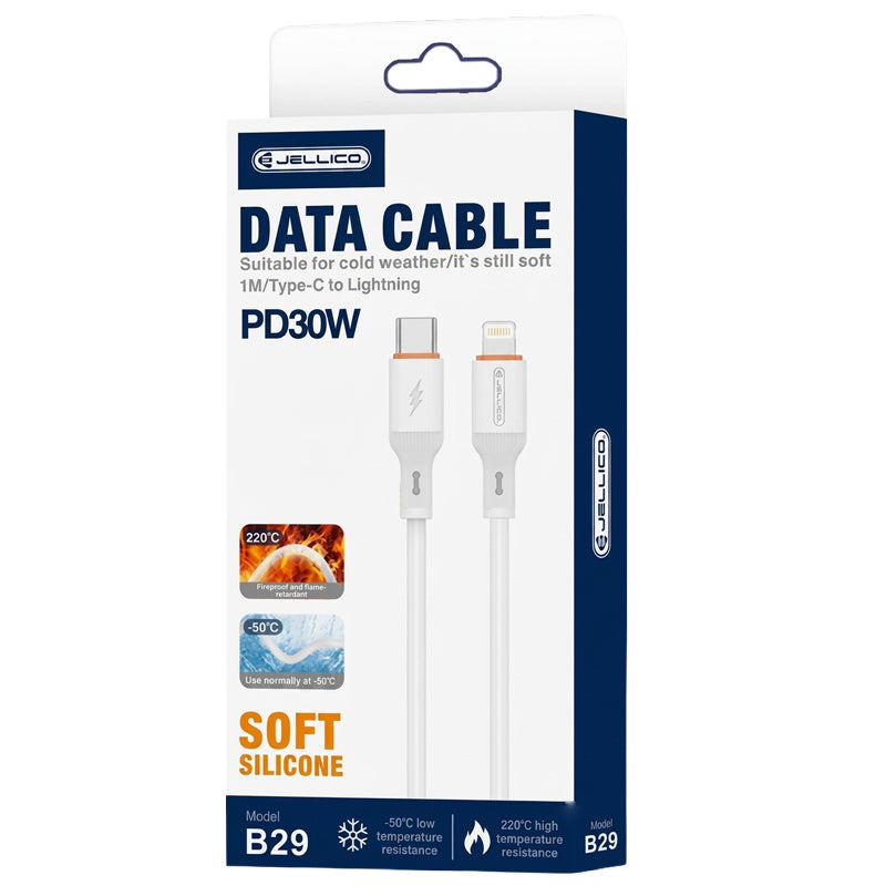 Jellico USB-C naar Lightning Kabel 30W – Wit, Model B29