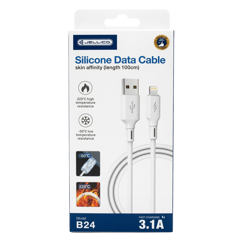 Jellico B24 – 1m Silicone USB-A to Lightning Cable 60W Fast Charging