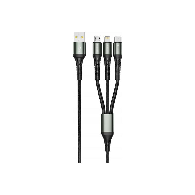 3 in 1 1.2M cable. One cable meets the needs of all mobile phones -Jellico B11