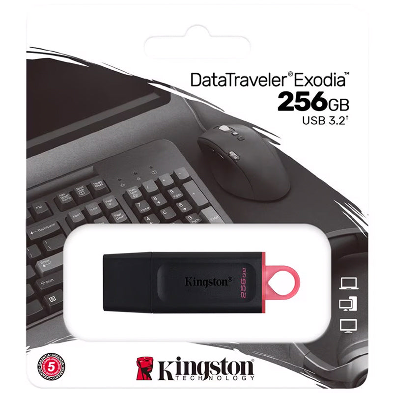 Kingston DataTraveler Exodia 256GB USB 3.2 Flash Drive - Zwart