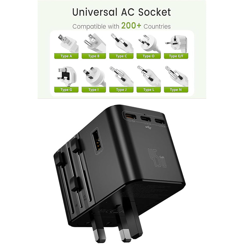 World Travel Adapter. (All in 1, AU, EU, UK, US Plug) - Jellico S45