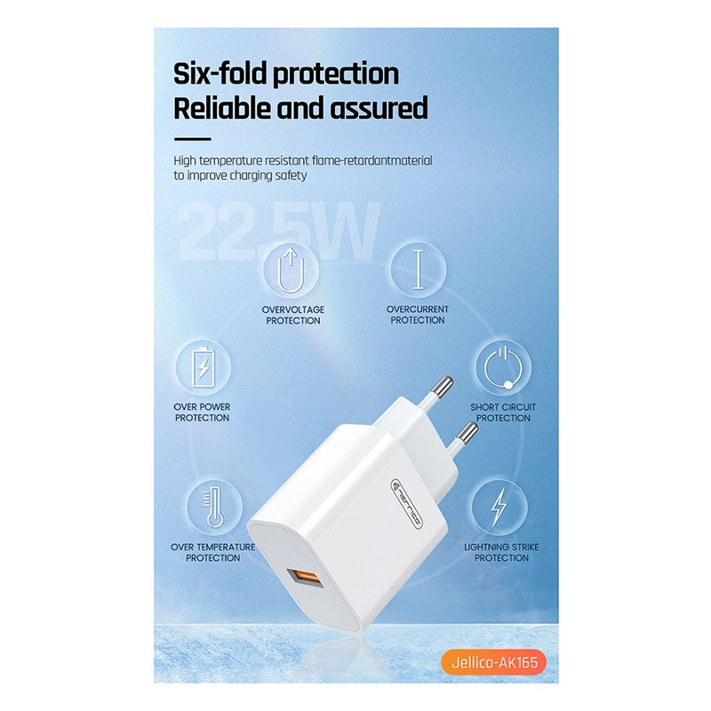 USB -A adaptor QC 22.5W AK-165 - Jellico