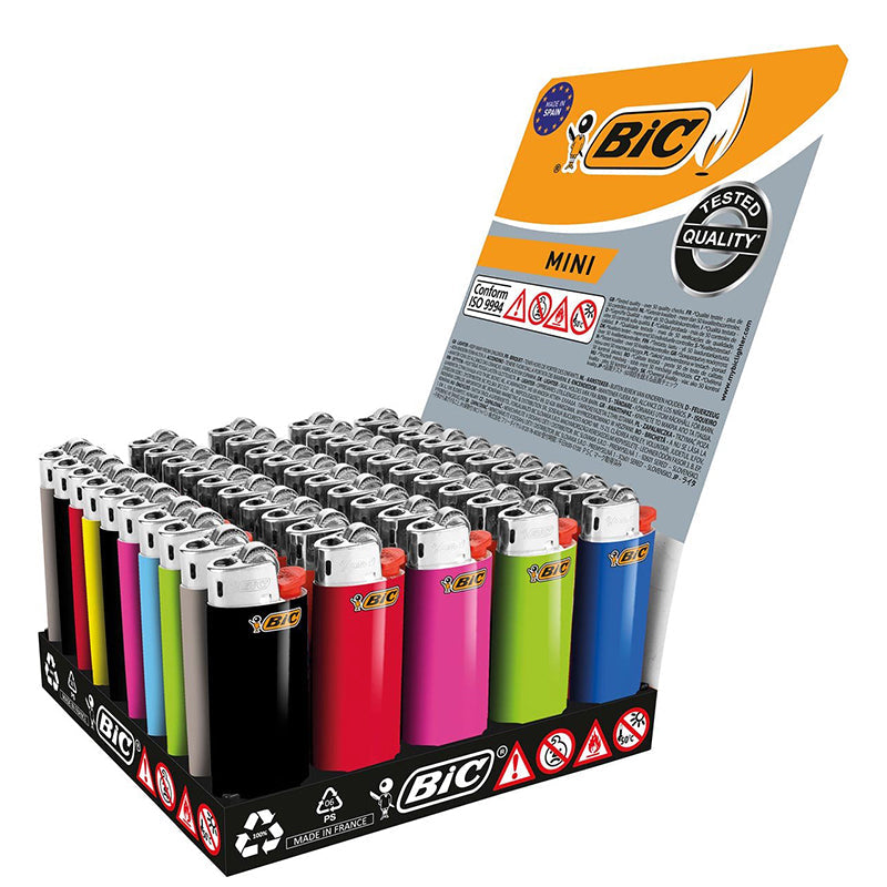 Bic Mini Standard Lighters Display (50 Pieces) 