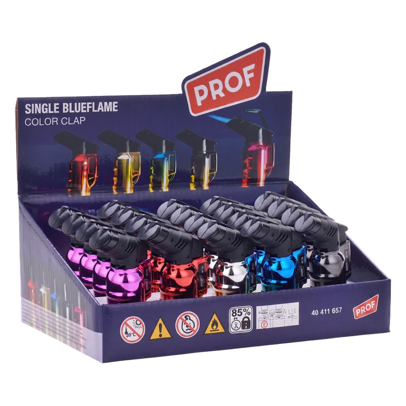 Prof Clap Anodized Blue Flame Lighter