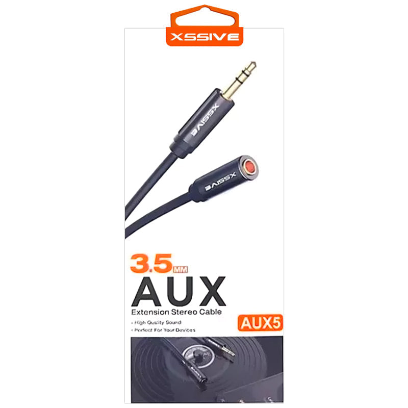 Xssive 3.5mm Aux verlengkabel stereo XSS-AUX5 - Zwart