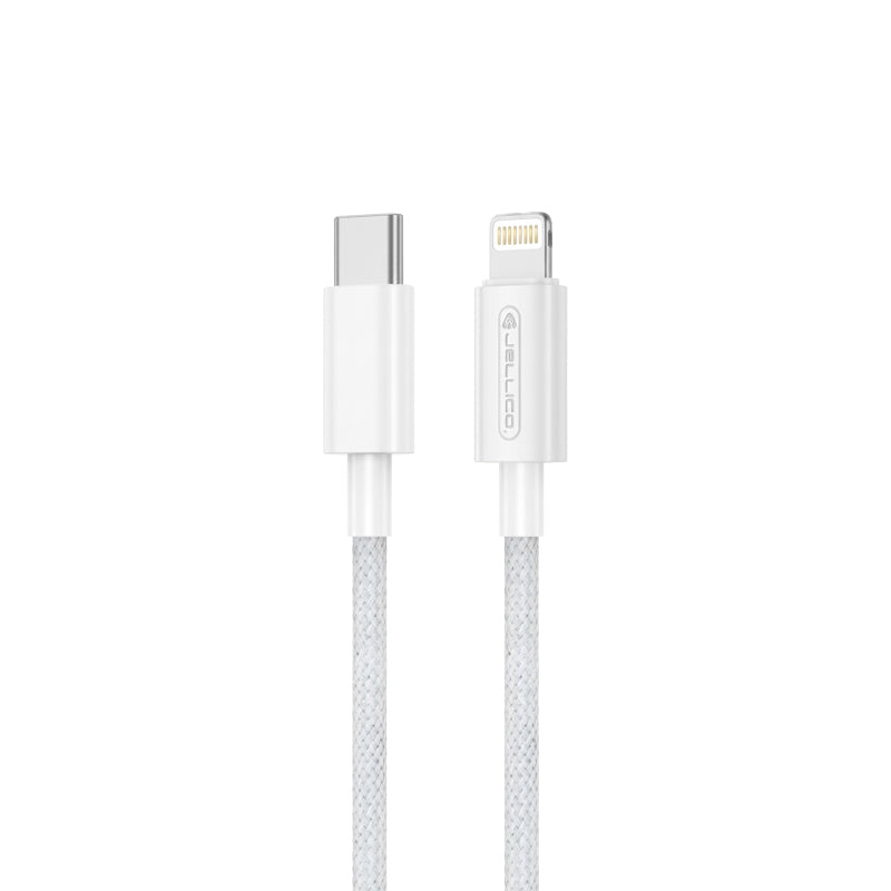 Jellico USB-C naar Lightning PD Kabel 60W – Wit, Model SX6