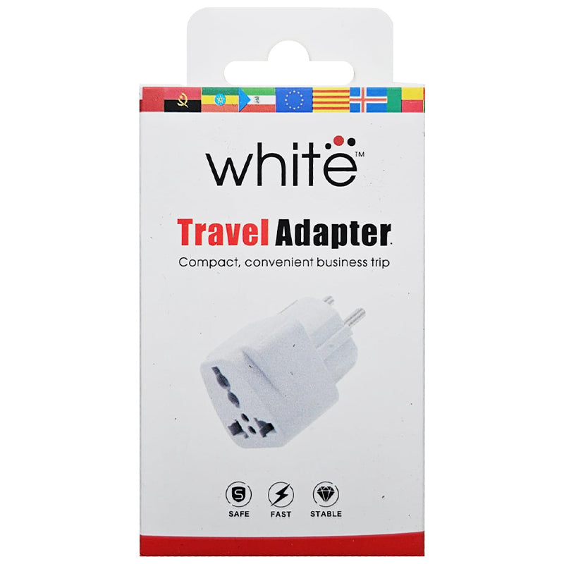 White Universele Reisadapter – Compacte & Veilige Wereldwijde Oplossing