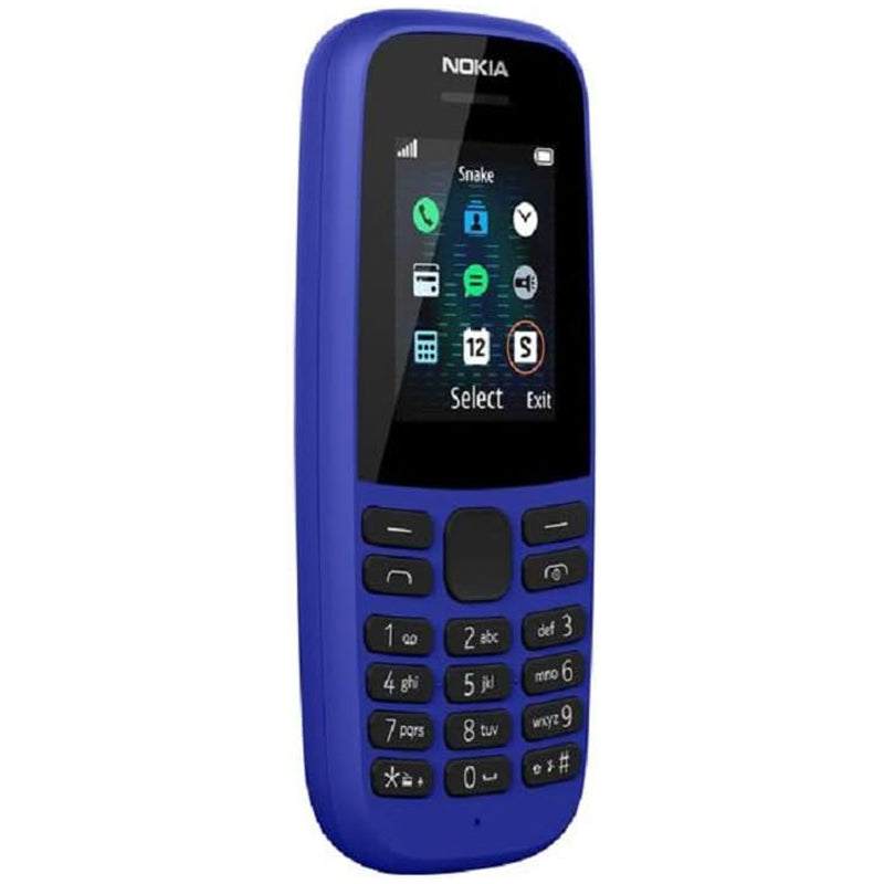 Nokia 105 (4th Edition) – Basic Mobile Phone – Blue – Long Battery Life