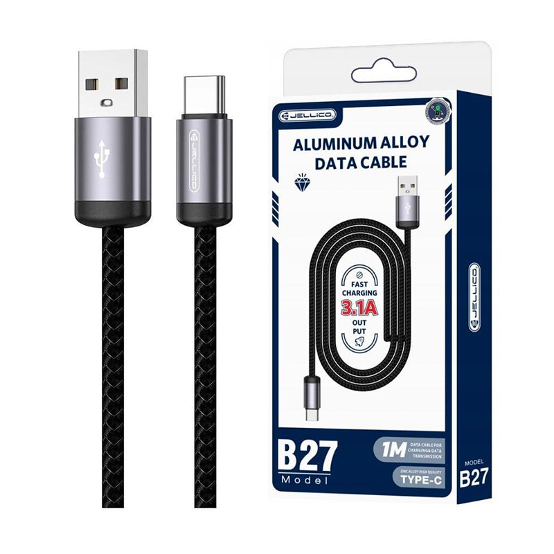 60W PD firm braided oplaad kabel USB A to type C-Jellico B27