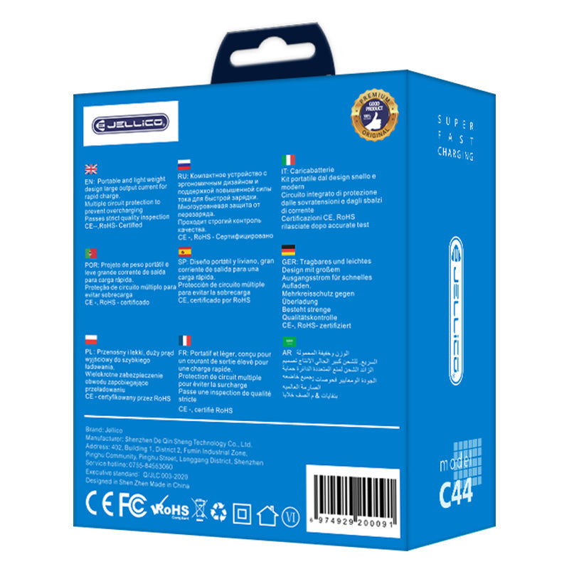 Jellico Wall Charger C44 30W (USB-C + USB-A aansluitingen)