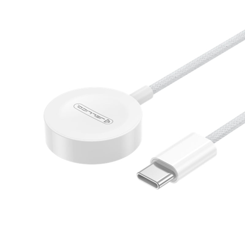 W10 Draadloze Oplader 3W | Magnetisch, Gevlochten Kabel, PC+ABS, Type-C Ingang – Wit - Jellico