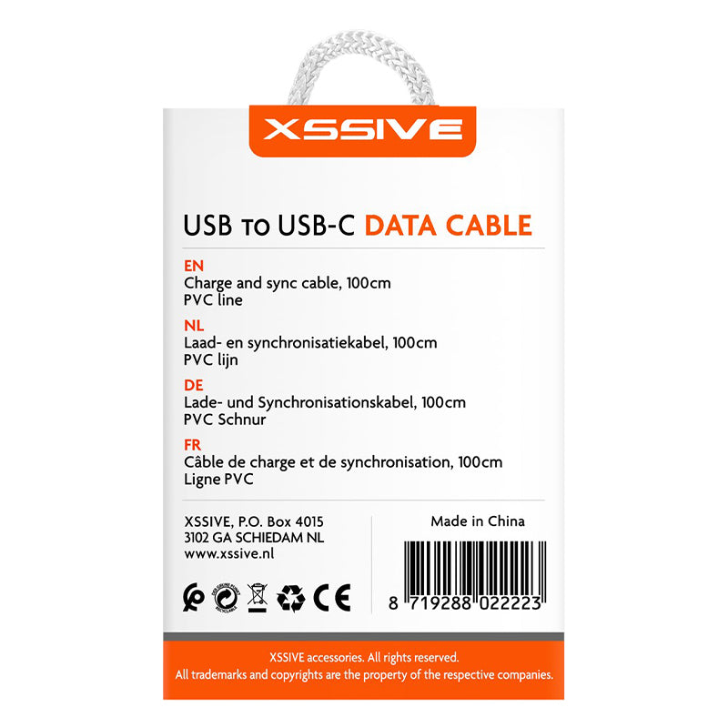 Xssive USB naar Type-C Kabel – 2 Meter (XSS-PVC200C)