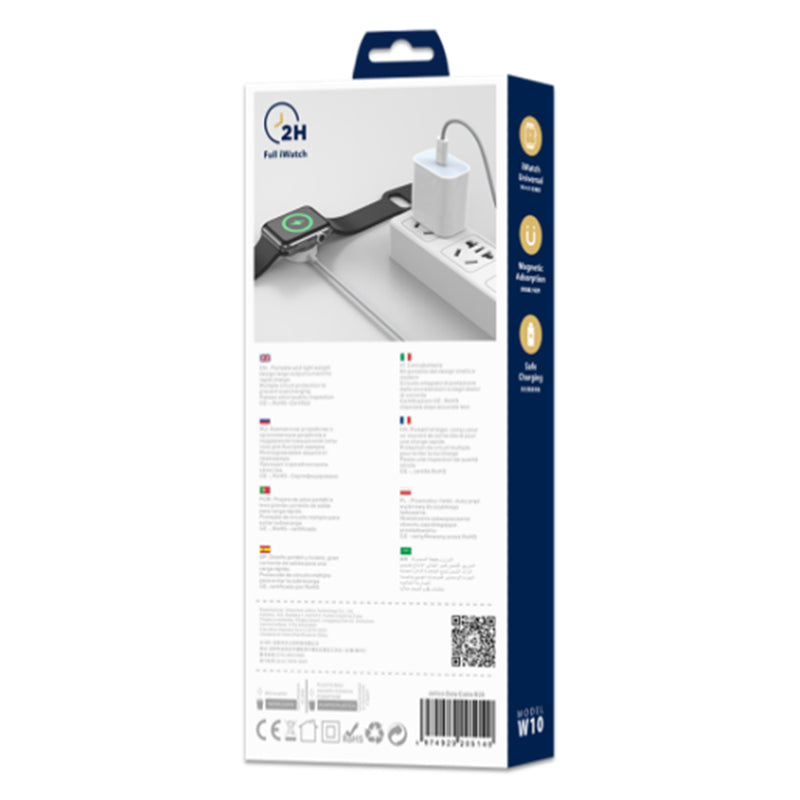 W10 Draadloze Oplader 3W | Magnetisch, Gevlochten Kabel, PC+ABS, Type-C Ingang – Wit - Jellico